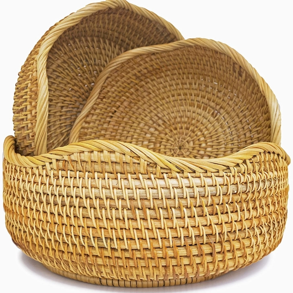 NEW Wicker Bread Baskets For Fruit Vegetable Bowl
